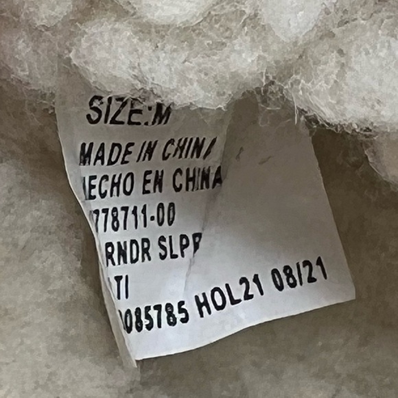 GAP Baby Brown Cream Faux Fur Sherpa Lined Reindeer Slippers Size Medium - Picture 4 of 8